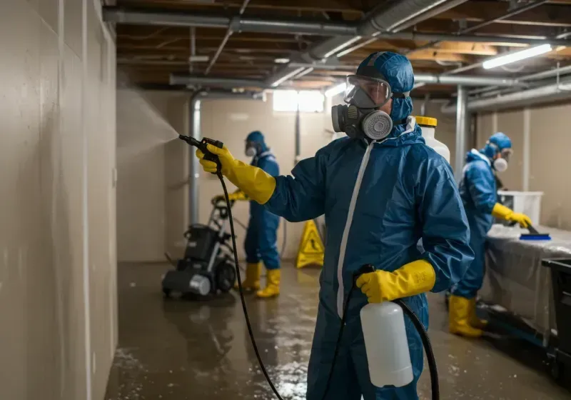 Basement Sanitization and Antimicrobial Treatment process in Huntley, IL