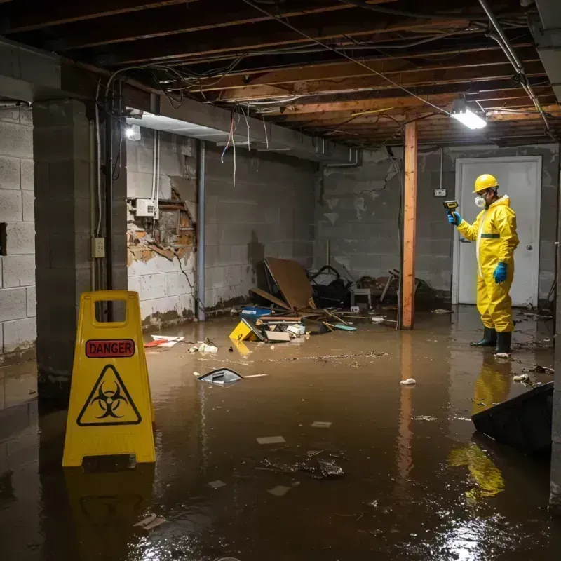 Flooded Basement Electrical Hazard in Huntley, IL Property