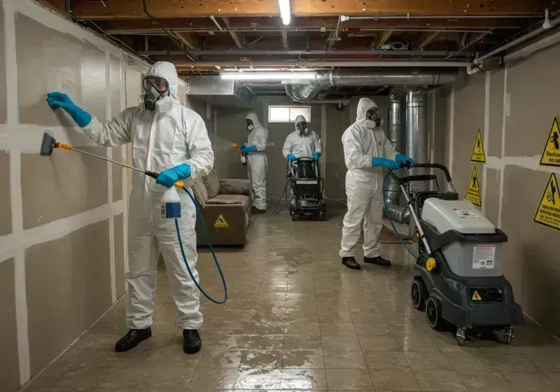 Basement Moisture Removal and Structural Drying process in Huntley, IL